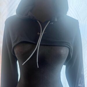 Nike Women's Charcoal Cropped Hoodie